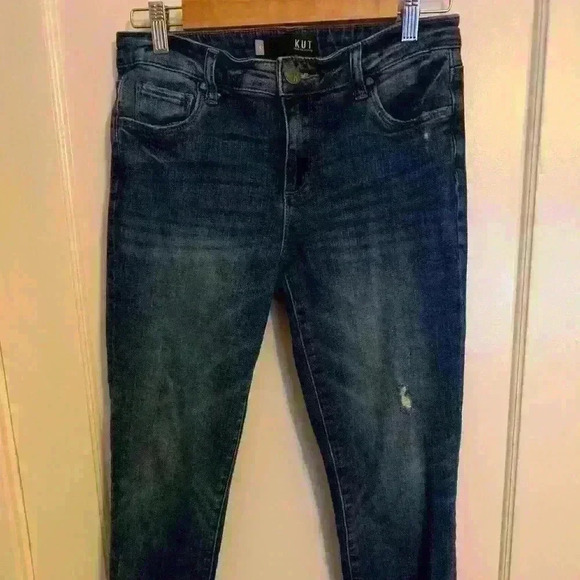 Kut From The Kloth Jeans Reese Ankle Straight Leg Raw Hem, Womens Size 4 - Picture 2 of 16